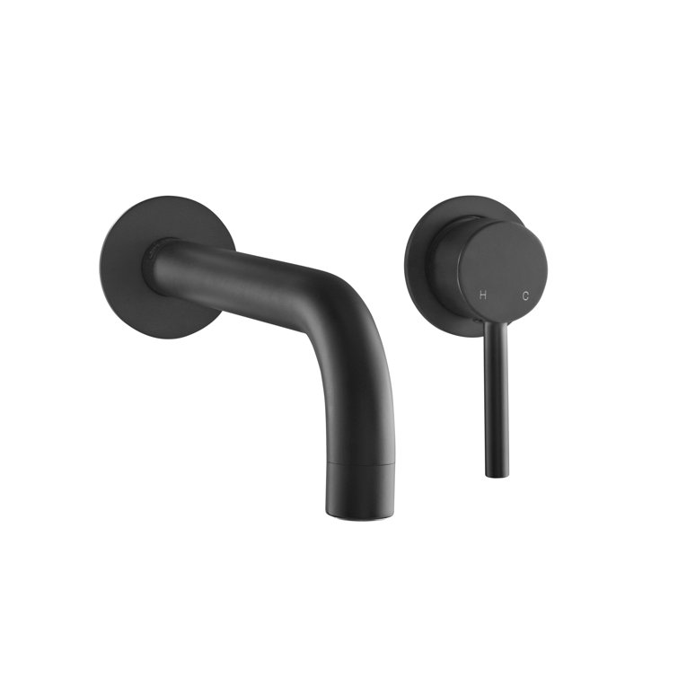 Ivy Matte Black Brass Single-Handle Wall-Mount Bathroom Faucet