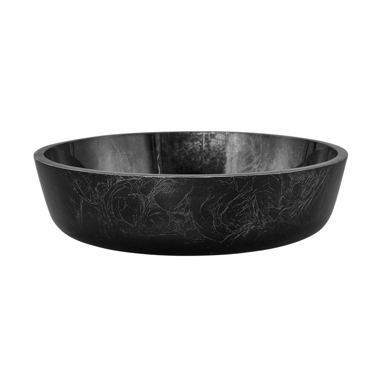 Avallon Black Round Glass Above-Counter Vessel Sink