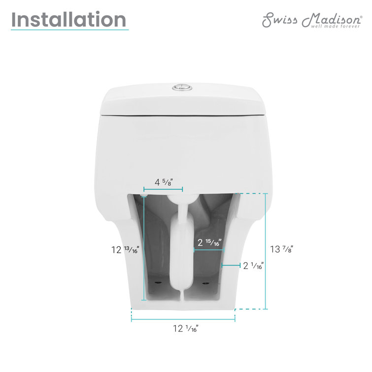 Manoir Glossy White Ceramic Dual-Flush Elongated One-Piece Toilet
