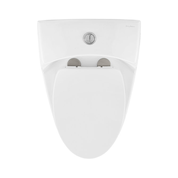 Manoir Glossy White Ceramic Dual-Flush Elongated One-Piece Toilet