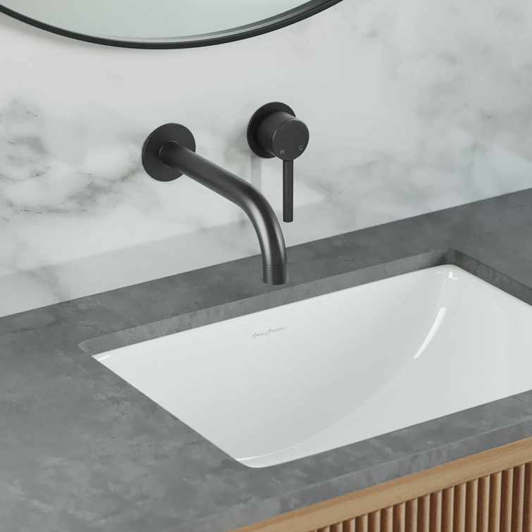 Ivy Matte Black Brass Single-Handle Wall-Mount Bathroom Faucet