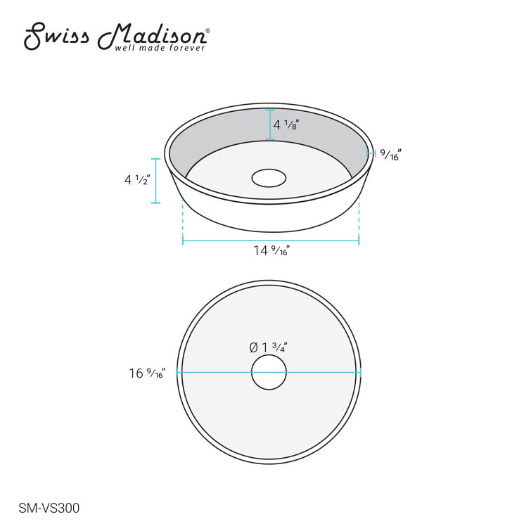 Avallon Black Round Glass Above-Counter Vessel Sink