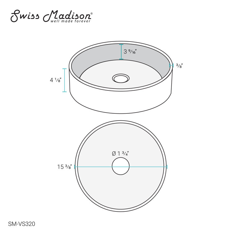 Cache 15.35" Clear Glass Round Above-Counter Vessel Sink