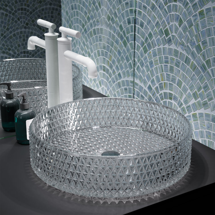 Cache 15.35" Clear Glass Round Above-Counter Vessel Sink