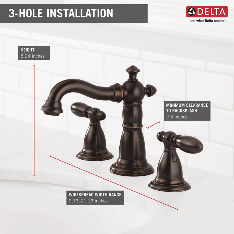 Victorian Distressed Bronze Widespread Bathroom Faucet