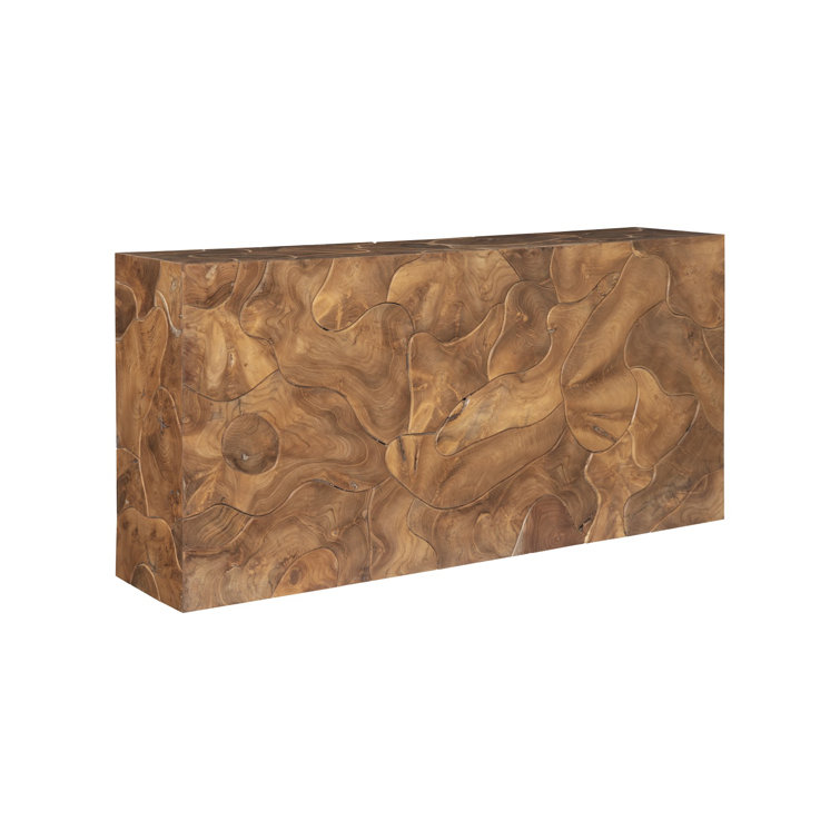Natural Teak Rectangular Wood Console Table