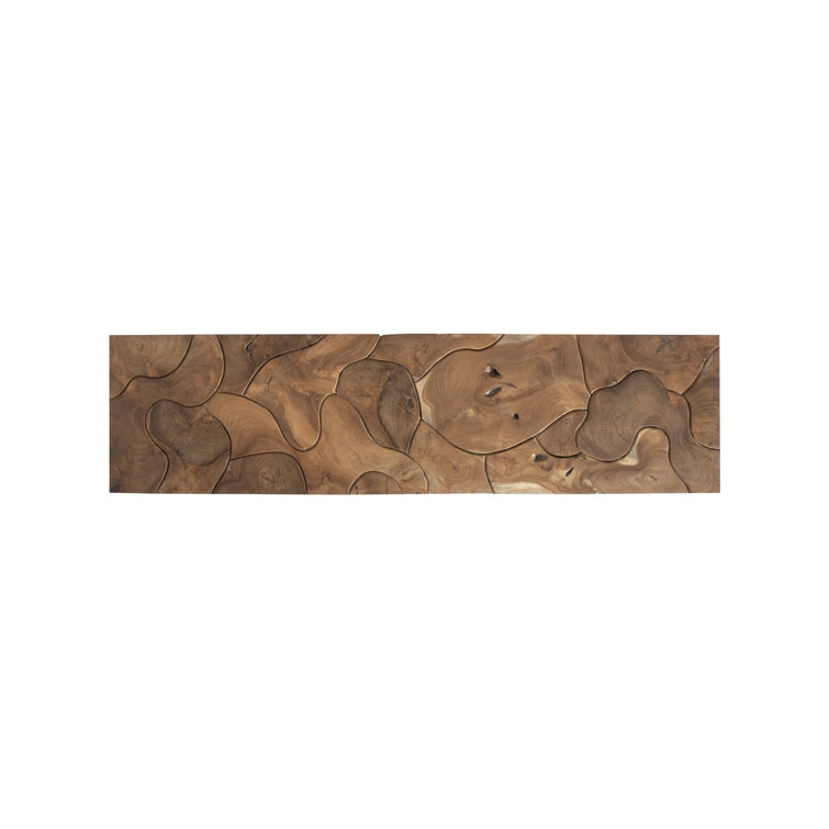 Natural Teak Rectangular Wood Console Table