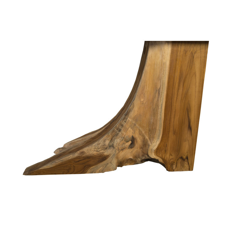 Teak Wood and Iron Rectangular Console Table