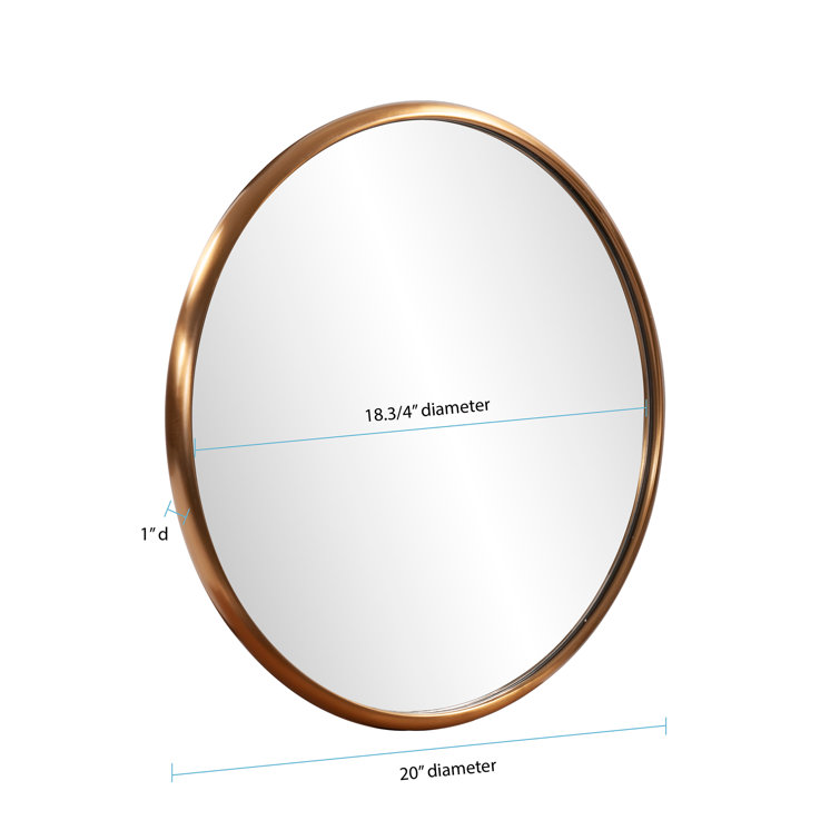 Yorkville Loft-Inspired Brushed Brass Round Wall Mirror, 20" x 20"