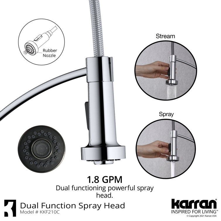 Chrome Single-Handle Pull-Down Sprayer Kitchen Faucet
