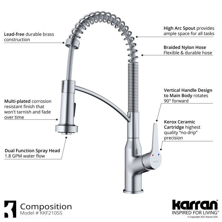 Scottsdale Stainless Steel Single-Handle Pull-Down Kitchen Faucet