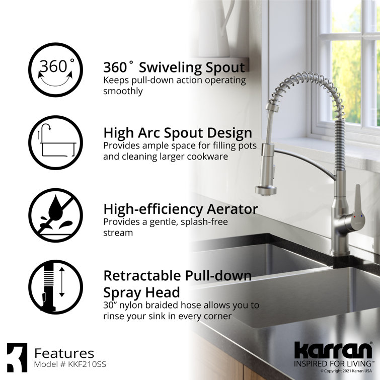 Scottsdale Stainless Steel Single-Handle Pull-Down Kitchen Faucet