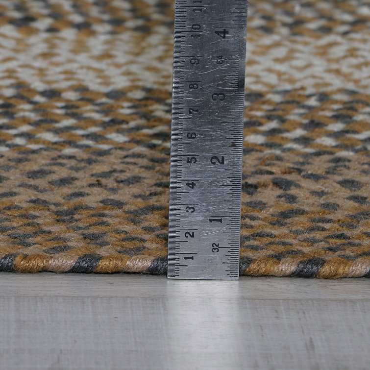 Handmade Braided Brown and Charcoal Oval Area Rug 6' x 9'