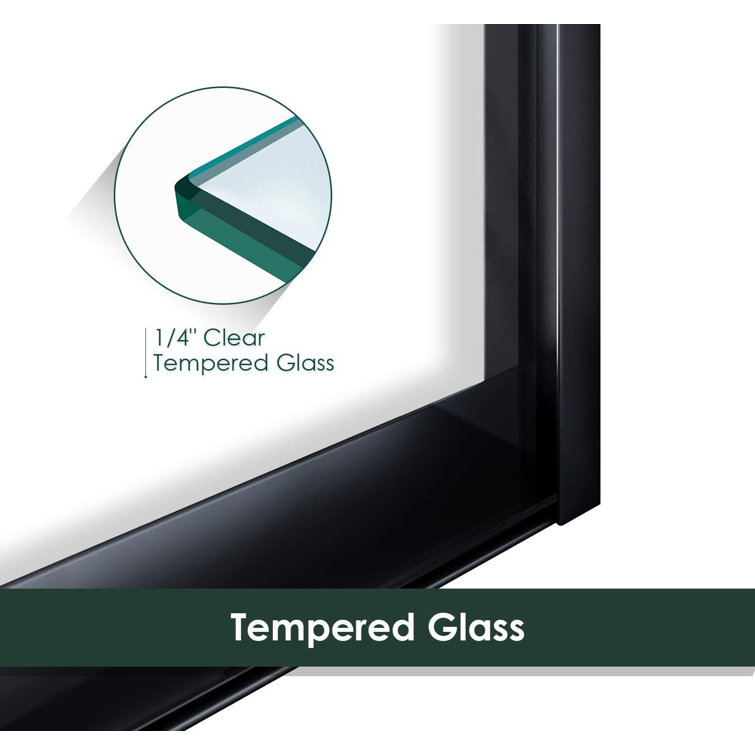 Elegant Matte Black Semi-Frameless Sliding Shower Door with Clear Glass Panels