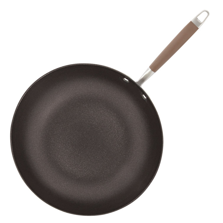Bronze 12-Inch Aluminum Nonstick Deep Frying Pan with Lid