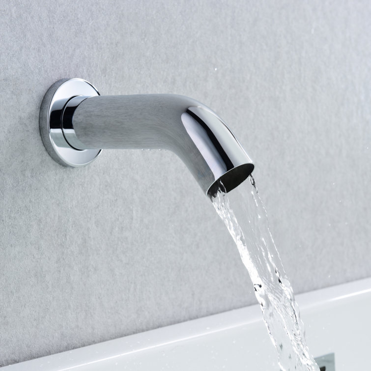 Chrome Wall Mount Triple Handle Tub Faucet with Handheld Shower
