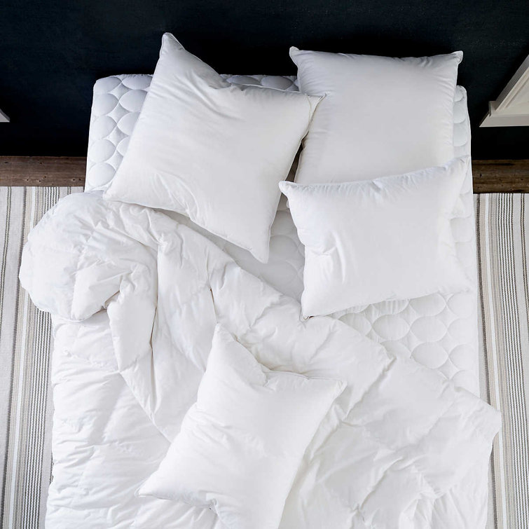 Queen Size White Organic Cotton Feather Down Pillow