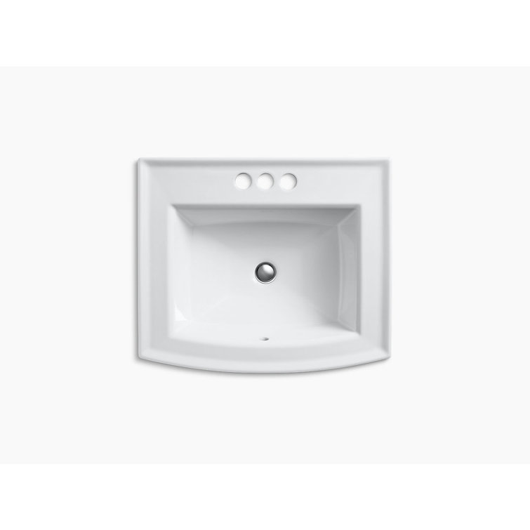 Archer White Porcelain Rectangular Drop-In Sink with Overflow