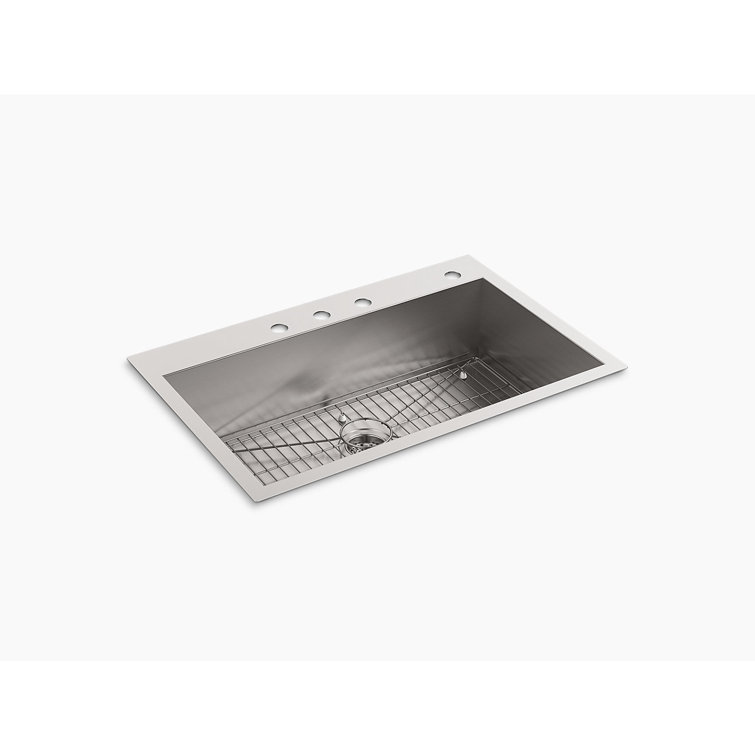 Vault 33" Stainless Steel Single Bowl Drop-in Kitchen Sink