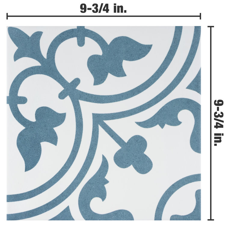 Cloud Blue and Off-White Porcelain Patterned Wall and Floor Tile