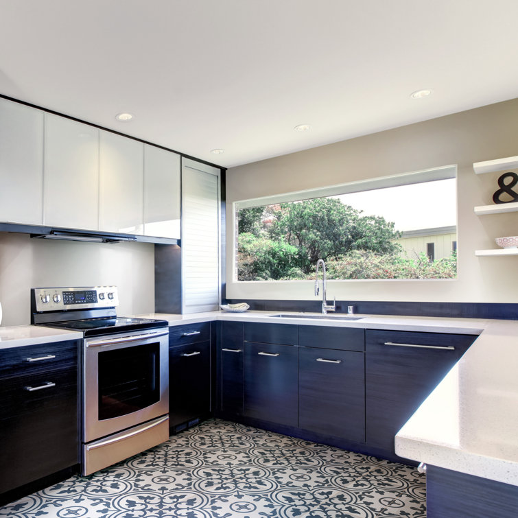 Cloud Blue and Off-White Porcelain Patterned Wall and Floor Tile