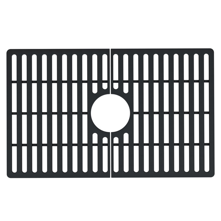 Matte Black Silicone Kitchen Sink Bottom Grid 23.75 x 14.875