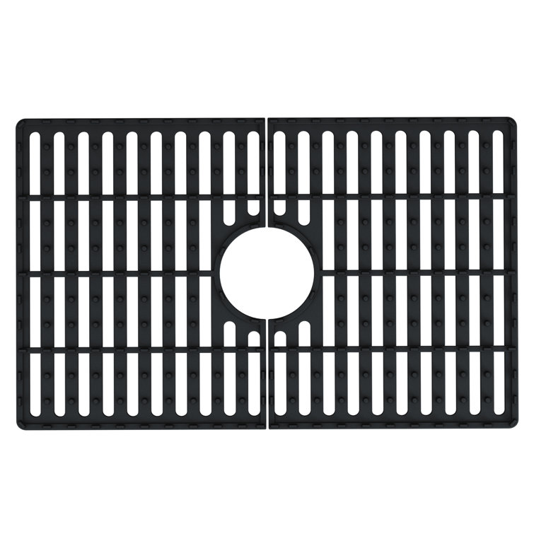 Matte Black Silicone Kitchen Sink Bottom Grid 23.75 x 14.875