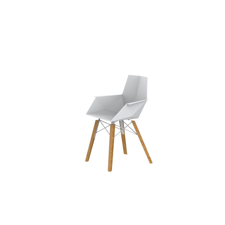 Modern Matte White and Beech Wood Dining Chair