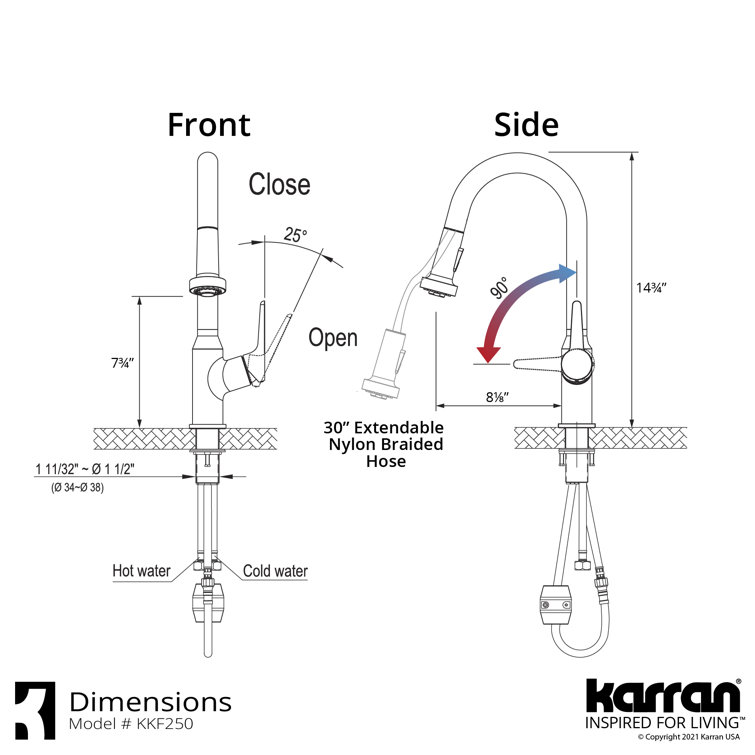Stainless Steel Single Handle Pull-Down Kitchen Faucet