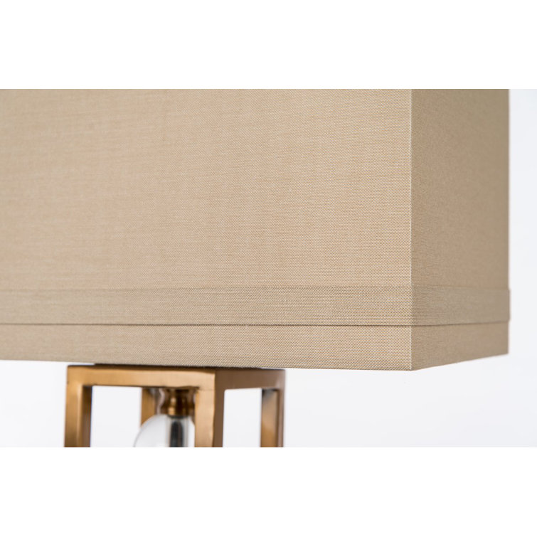 Modern Dark Bronze Table Lamp with Glass Accents