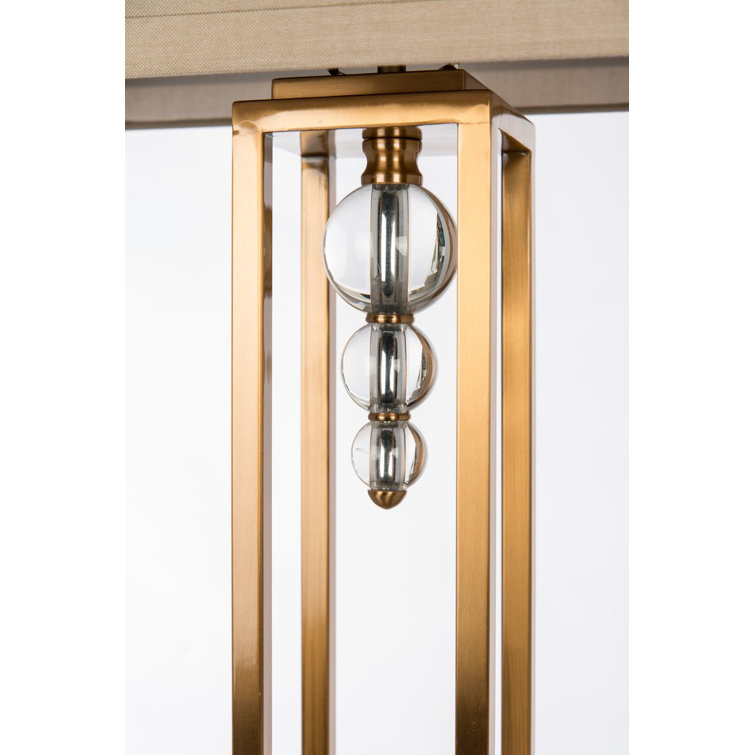 Modern Dark Bronze Table Lamp with Glass Accents