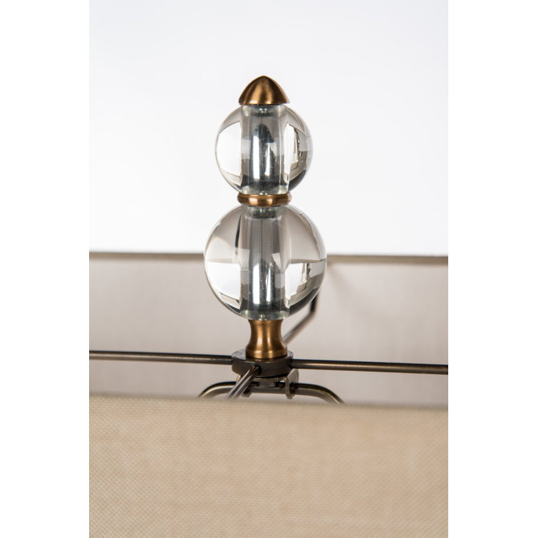 Modern Dark Bronze Table Lamp with Glass Accents