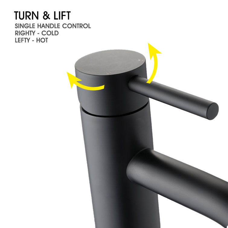 Matte Black Stainless Steel Single Handle Vessel Sink Faucet
