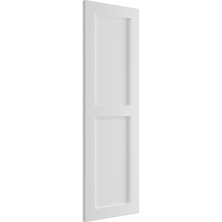Unfinished White PVC Exterior Shutters, 12"W x 57"H Pair