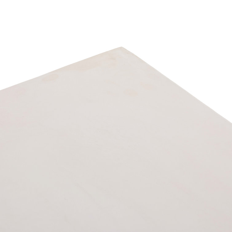 Monolithic Adobe-Inspired White Concrete Rectangular Coffee Table