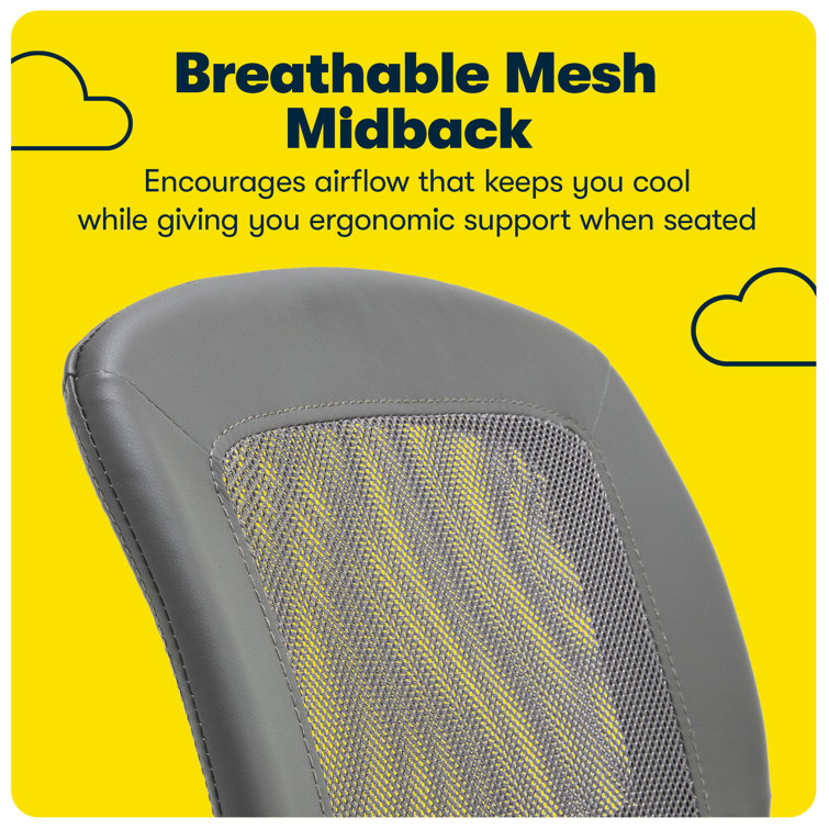 Modern Armless Task Chair in Productivity Gray with Mesh Back