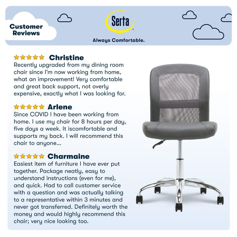 Modern Armless Task Chair in Productivity Gray with Mesh Back