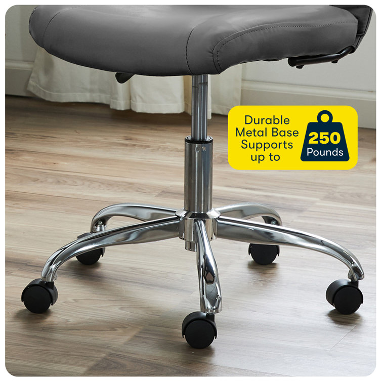 Modern Armless Task Chair in Productivity Gray with Mesh Back