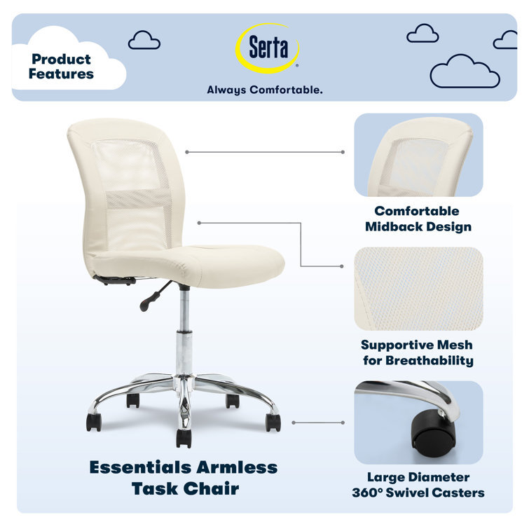 Inspiration Cream Faux Leather Ergonomic Task Chair
