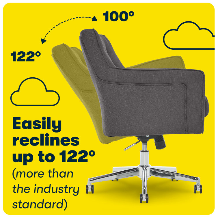 Ashland Graphite Mid-Back Executive Swivel Office Chair with Wood Frame