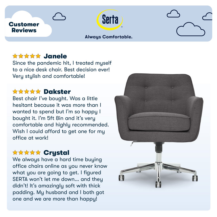 Ashland Graphite Mid-Back Executive Swivel Office Chair with Wood Frame