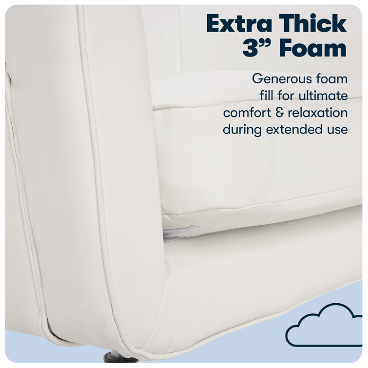 White Bonded Leather Swivel Executive Desk Chair