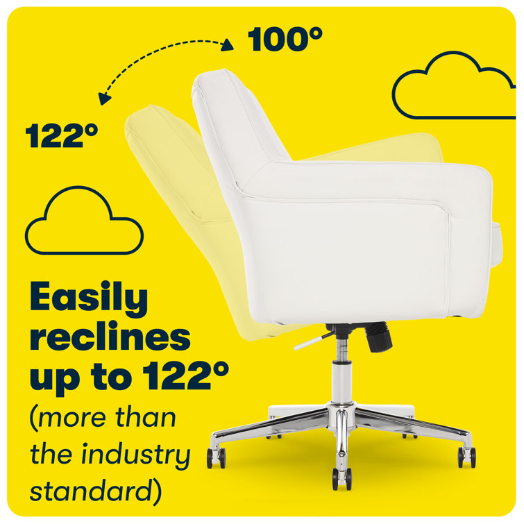 White Bonded Leather Swivel Executive Desk Chair
