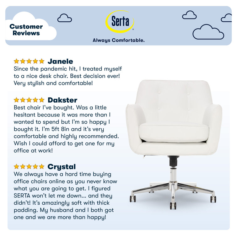 White Bonded Leather Swivel Executive Desk Chair