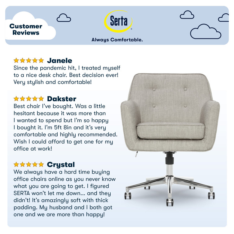 Ashland Light Gray Fabric Executive Swivel Office Chair