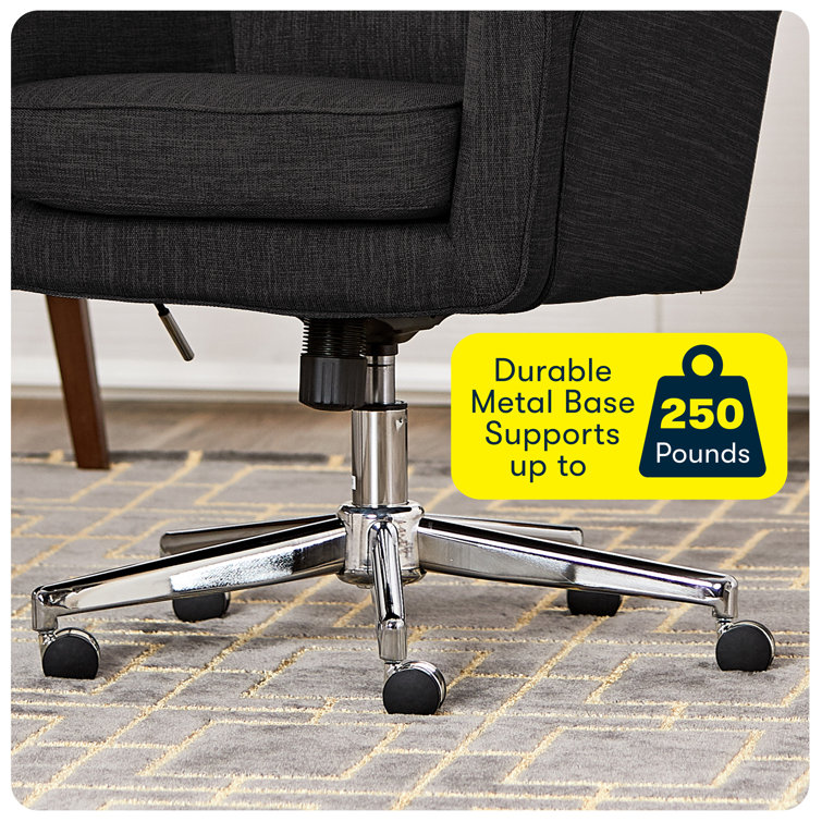 Ashland Charcoal Fabric Mid-Back Swivel Office Chair with Chrome Base