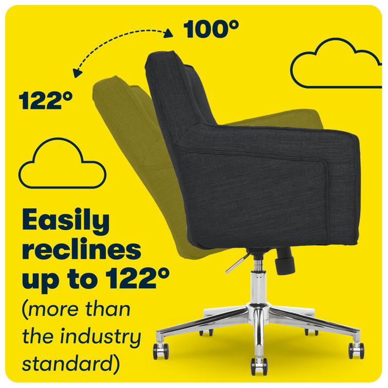 Ashland Charcoal Fabric Mid-Back Swivel Office Chair with Chrome Base