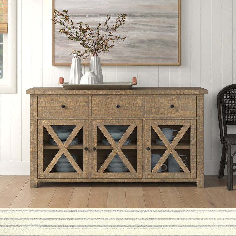 Carlyle Crossing 64'' Brown Solid Pine Sideboard