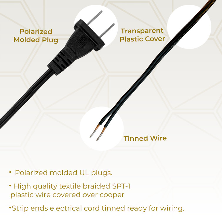 8-Foot Black Inline Rotary Dimmer Lamp Cord Set