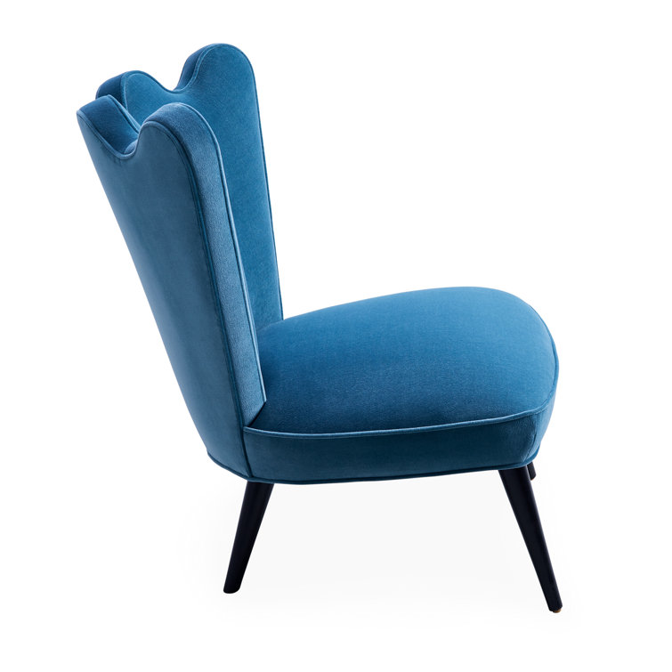 Venice Twilight Velvet Ripple Slipper Accent Chair